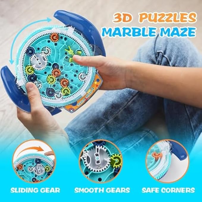 3D MAZE BALL, EDUCATIONAL PUZZLE TOY FOR KIDS ADULTS, GRAVITY MAZE GAME WITH STEEL MARBLES, BRAIN TEASER FOR TEENS AND FAMILY, FUN LEARNING ACTIVITY FOR AGES 4-10 - Image 3